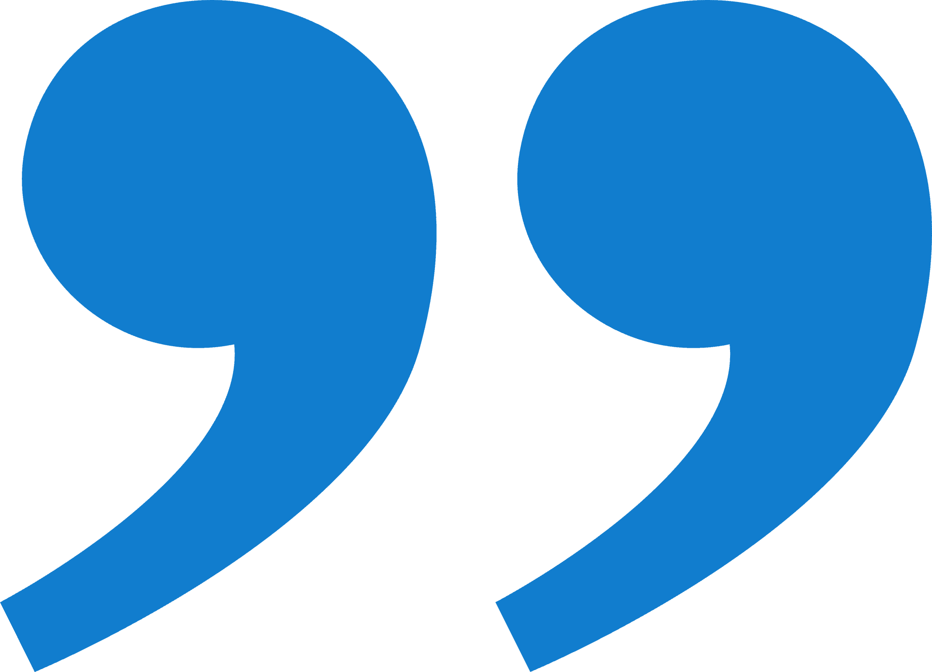 Stylized large blue quotation marks symbolizing speech or citation.